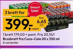 Gigaboks Brusbrett fra Coca-Cola 20 x 330 ml tilbud