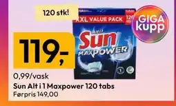Gigaboks Sun Alt i 1 Maxpower 120 tabs tilbud