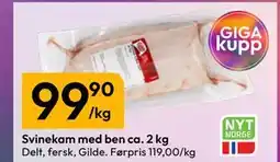 Gigaboks Svinekam med ben ca. 2 kg tilbud