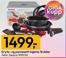 Gigaboks Gryte- og pannesett Ingenio 16 deler tilbud