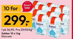 Gigaboks Sukker 10 x 1 kg tilbud