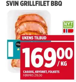 Meny SVIN GRILLFILET BBQ tilbud