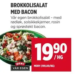 Meny BROKKOLISALAT MED BACON tilbud