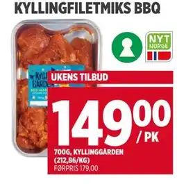 Meny KYLLINGFILETMIKS BBQ tilbud