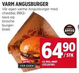 Meny VARM ANGUSBURGER tilbud