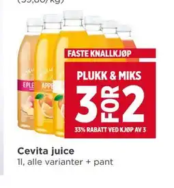 Meny Cevita juice tilbud