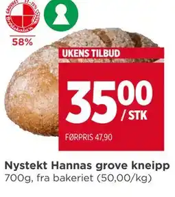 Meny Nystekt Hannas grove kneipp tilbud