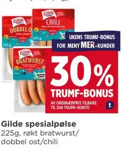 Meny Gilde spesialpølse tilbud