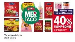 Meny Taco-produkter tilbud