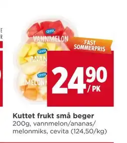Meny Kuttet frukt små beger tilbud