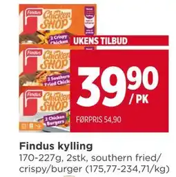 Meny Findus kylling tilbud