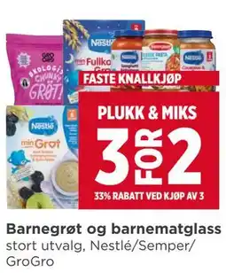 Meny Barnegrøt og barnematglass tilbud