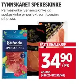 Meny TYNNSKÅRET SPEKESKINKE tilbud