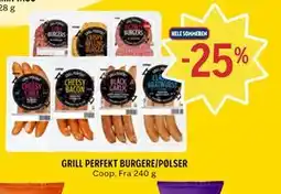 Coop Prix GRILL PERFEKT BURGERE/PØLSER tilbud