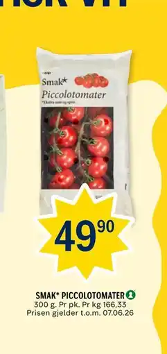 Coop Prix SMAK* PICCOLOTOMATER tilbud