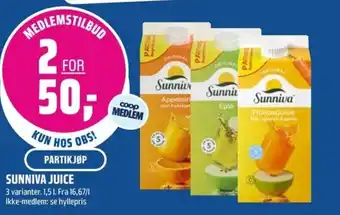 Coop Obs Sunniva juice tilbud