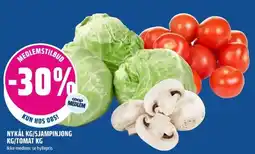 Coop Obs Nykål kg/sjampinjong kg/tomat kg tilbud
