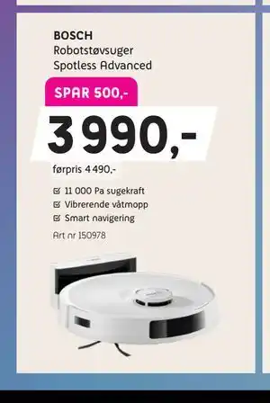BOSCH Robotstøvsuger Spotless Advanced