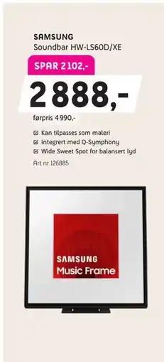 ELON SAMSUNG Soundbar HW-LS60D/XE tilbud
