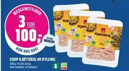 Coop Obs COOP KJØTTDEIG AV KYLLING, Medlemspris tilbud