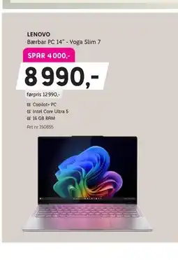 ELON LENOVO Bærbar PC 14” - Yoga Slim 7 tilbud