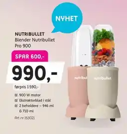 ELON NUTRIBULLET Blender Nutribullet Pro 900 tilbud