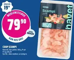 Coop Obs COOP SCAMPI, Medlemspris tilbud