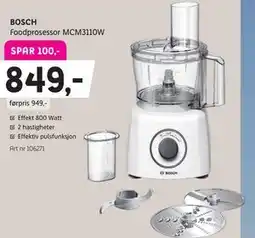 ELON BOSCH Foodprosessor MCM3110W tilbud
