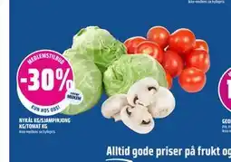 Coop Obs NYKÅL KG/SJAMPINJONG KG/TOMAT KG tilbud