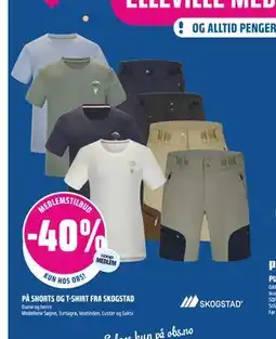 Coop Obs 40% PÅ SHORTS OG T-SHIRT FRA SKOGSTAD tilbud