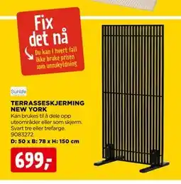 jem & fix TERRASSESKJERMING NEW YORK tilbud