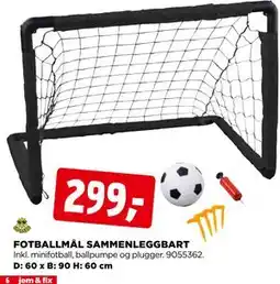 jem & fix FOTBALLMÅL SAMMENLEGGBART tilbud