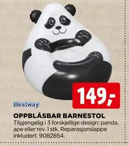 jem & fix OPPBLÅSBAR BARNESTOL tilbud