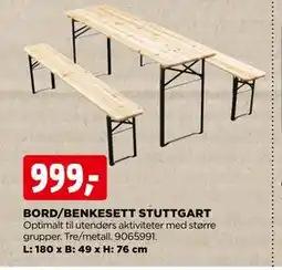 jem & fix BORD/BENKESETT STUTTGART tilbud