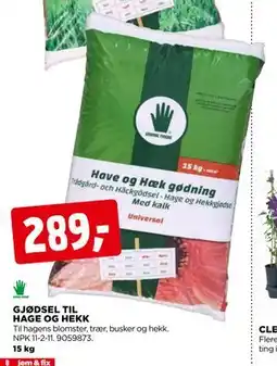 jem & fix GJØDSEL TIL HAGE OG HEKK tilbud