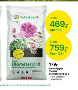 Felleskjøpet Felleskjøpet Torvfri blomsterjord 40 L tilbud