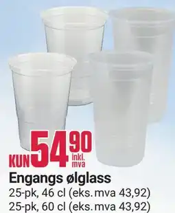 Europris Engangs ølglass tilbud