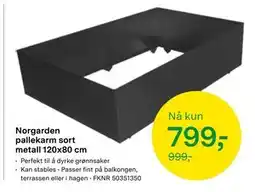 Felleskjøpet Norgarden pallekarm sort metall 120x80 cm tilbud