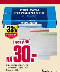 Europris ZIPLOCK FRYSEPOSER tilbud