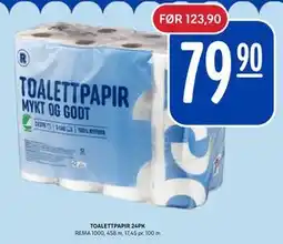 Rema 1000 TOALETTPAPIR 24PK tilbud
