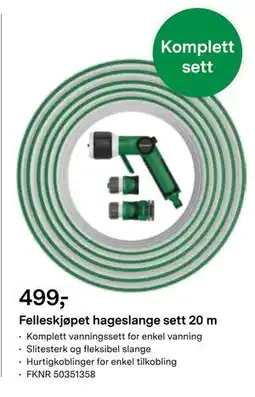 Felleskjøpet Felleskjøpet hageslange sett 20 m tilbud