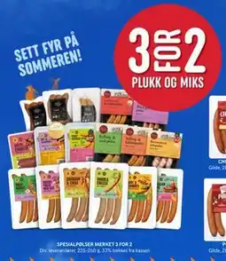 Rema 1000 SPESIALPØLSER MERKET 3 FOR 2 tilbud
