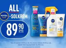 Rema 1000 ALL NIVEA SUN -SOLKREM tilbud