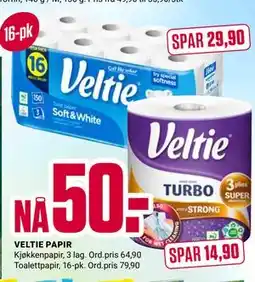 Europris VELTIE PAPIR tilbud