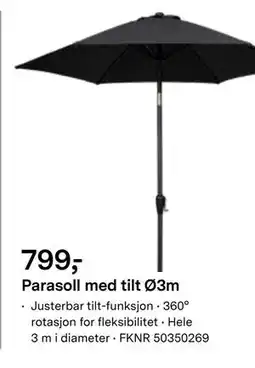 Felleskjøpet Parasoll med tilt Ø3m tilbud