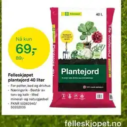 Felleskjøpet Felleskjøpet plantejord 40 liter tilbud