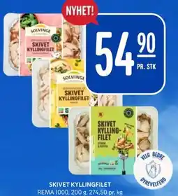 Rema 1000 SKIVET KYLLINGFILET tilbud