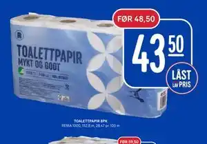 Rema 1000 TOALETTPAPIR 8PK tilbud