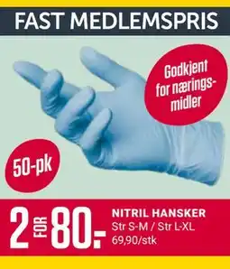 Europris NITRIL HANSKER, Medlemspris tilbud