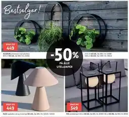 Bohus 50% PÅ ALLE UTELAMPER tilbud